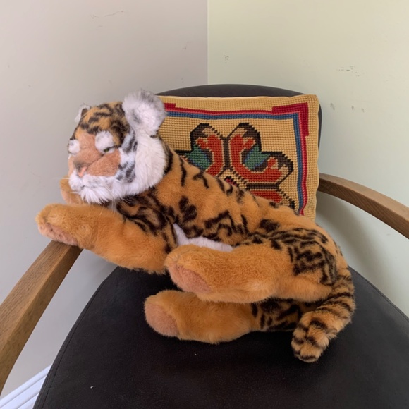 VTG 1988 Applause Avarti Sleeping Tiger Animal Plush Italy - Picture 10 of 13